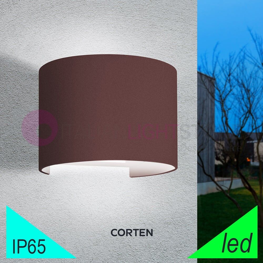 Marbella Round Corten Faretto Led Da Esterno Design Moderno Ip65