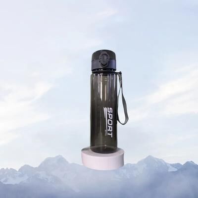 Uplift Essentials High Quality Leak Proof Sports Water Bottle transparent Black 400ml