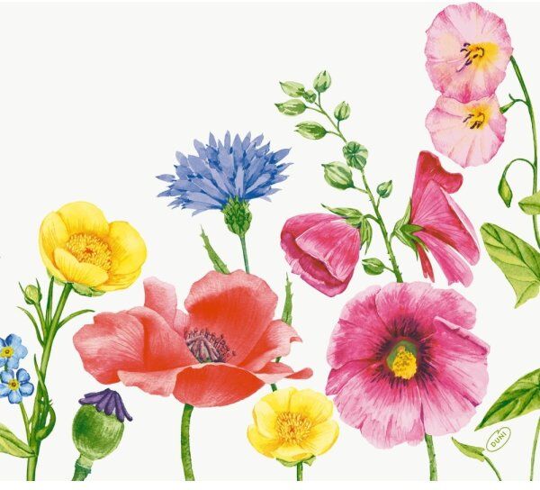 Dunisoft Middagsserviet, Flowy Meadow, 60 Stk.