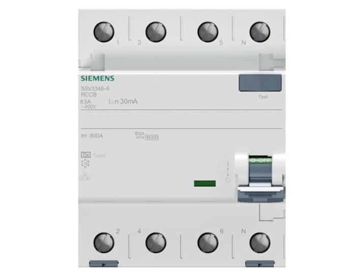 SIEMENS - Disjoncteur différentiel 4 Pôles Type A 63 A 30 mA