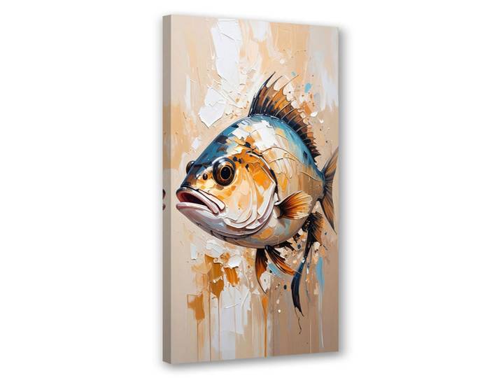 Feeby Leinwandbild Meeresfisch Beige 50x100cm, Tiere, Rechteckig, 50x100 cm, Bilder & Rahmen, Bilder, Leinwandbilder