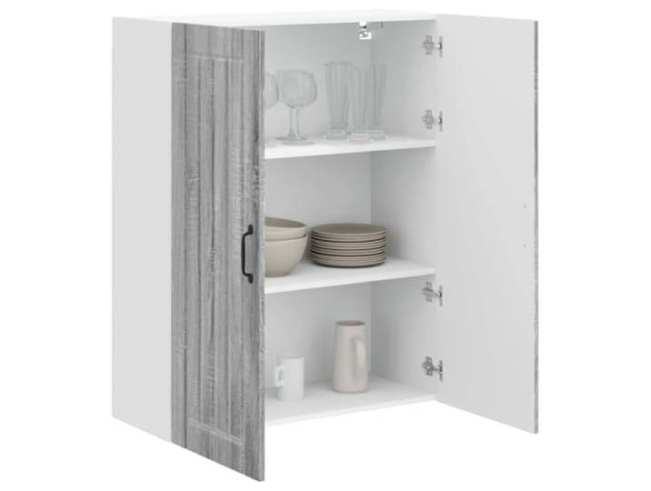 KTHLBRH Wandschrank Grau Sonoma 80 x 31 x 100 cm Technisches Holz, modernes Design, für Spülmaschine, zeitgenössische Küche