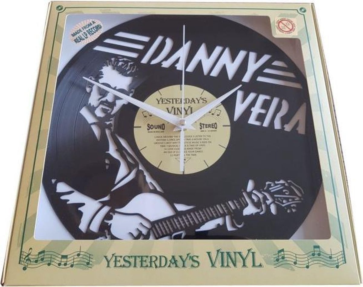 Bennies Fifties Vinyl Klok Danny Vera - Analoge klok gemaakt van een gerecyclede plaat