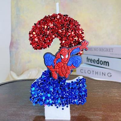 Uplift Treasures Spider Hero Number Birthday Cake Candle 2
