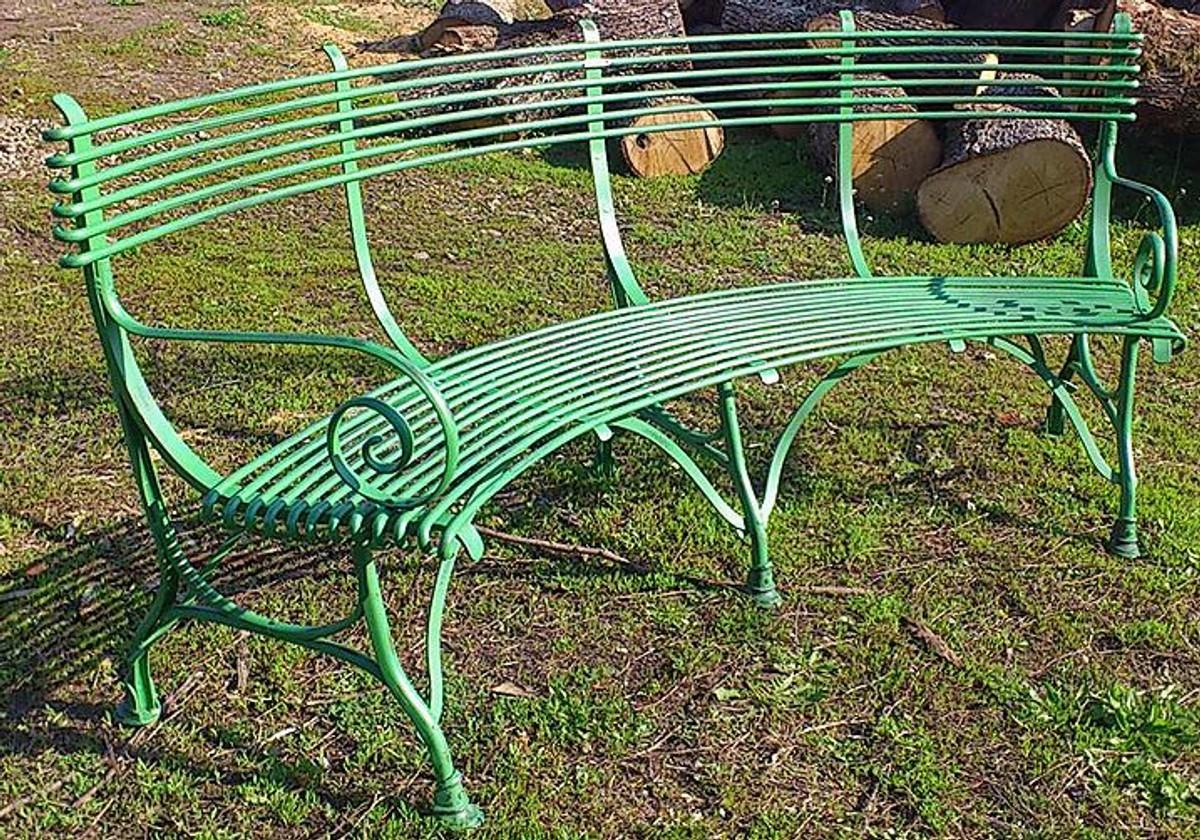 Casa Padrino Schmiedeeisen Gartenbank 1,9 x 0,48 x H. 0,9m - Vintage Nostalgie