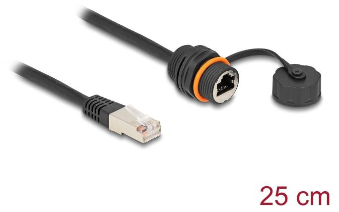 Delock 88146 Cat.6 RJ45 kabel van stekker naar bus, waterdicht