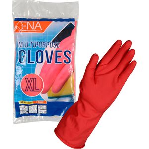 Abena Chemikalienschutzhandschuhe ENA Multipurpose, rot, Typ C, aus Latex, kurze Stulpe, Größe 10 / XL, 12 Paar