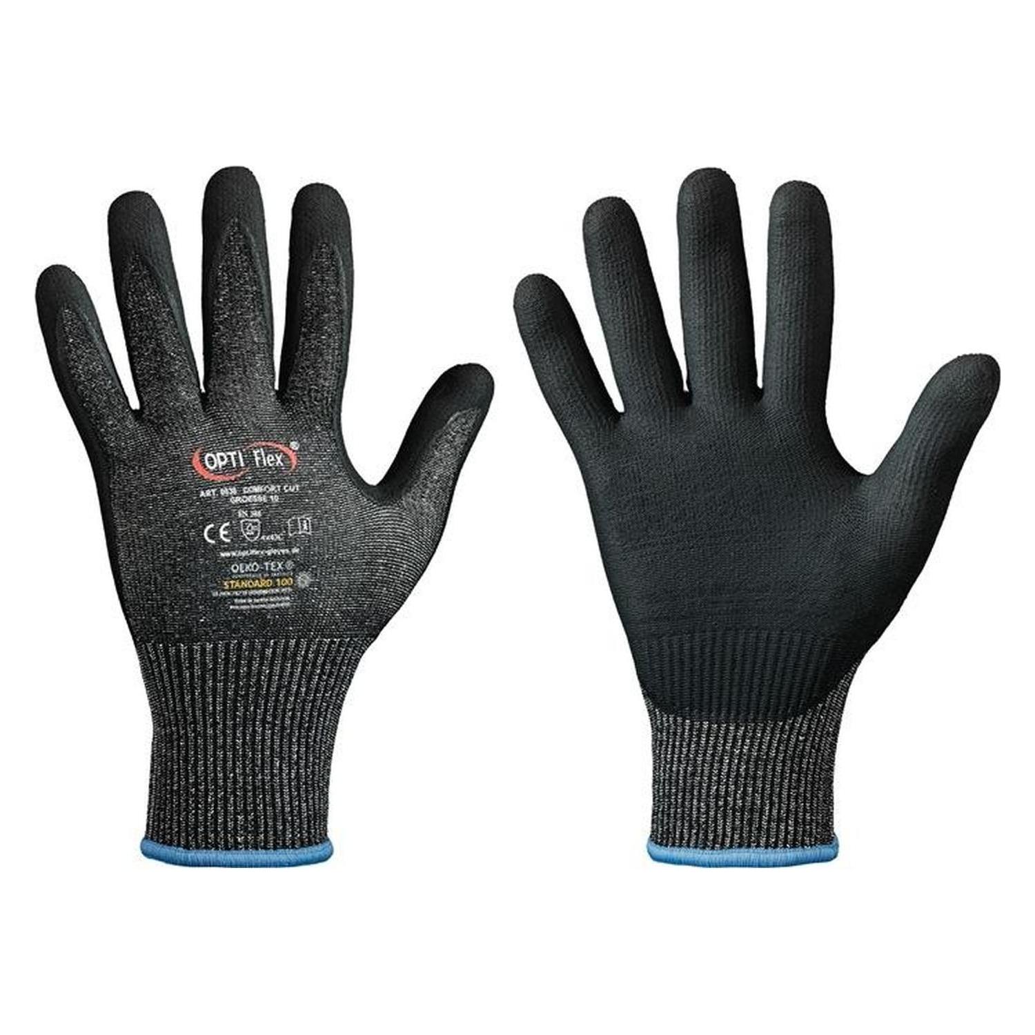 Opti Flex Schnittschutzhandschuh Comfort Cut Grösse 8 schwarz meliert/schwarz EN 388 PSA-Kategorie II (8) (0838-08H)
