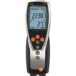 TESTO 0563 7352 - Digital-Thermometer testo 735-2, -200 bis +800 °C. Pt100, 3 Kanä