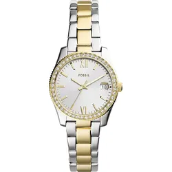 Fossil Quarz / 3 Zeiger Datum Scarlette ES4319 - silberfarben,2-tone - 32mm