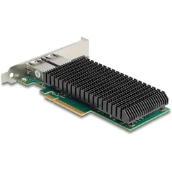 Delock PCI Express x8 Netzwerkkarte 10 Gigabit LAN 2 x RJ45 (Mini PCI Express), Netzwerkkarte, Schwarz
