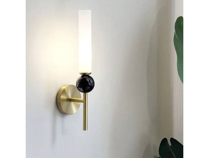 Lampe murale minimaliste nordique en cuivre massif, luminaire suspendu LED G9 pour hôtel, salon, chevet, balcon, escalier, lampe murale intérieure en marbre