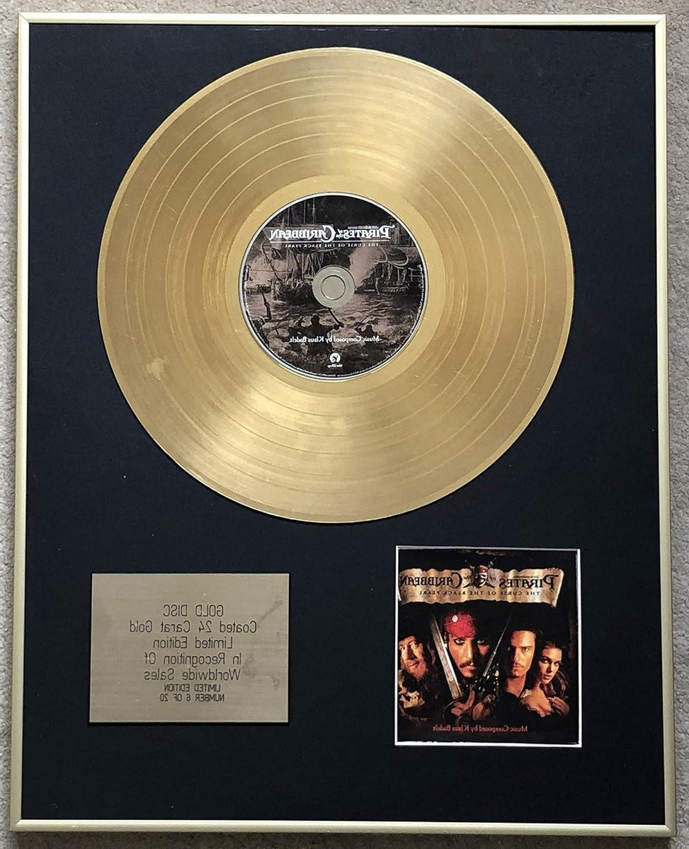 Gouden LP met CD Wanddecoratie - Muziek Memorabilia - Goud Zwart - 50,8 x 40,6 cm