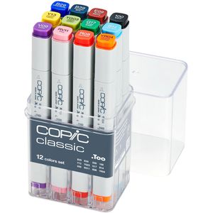 COPIC Layoutmarker Classic Basis-Set, farbig sortiert, 12 Stück