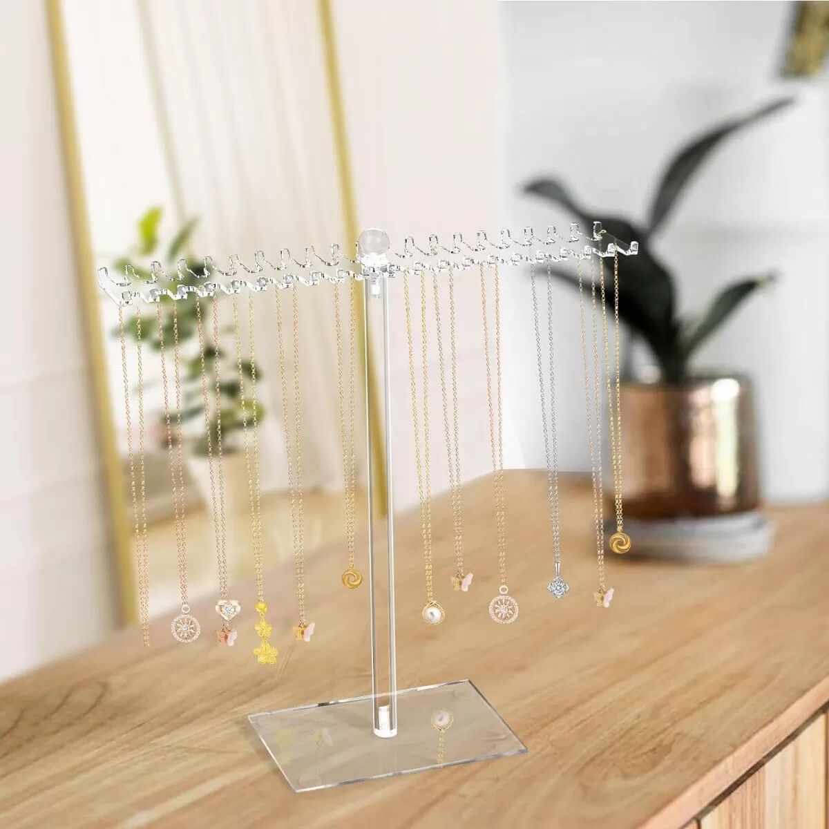 INF Transparenter Acryl-Halskettenständer – Elegante Schmuckaufbewahrung