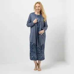 LITTLE ROSE Nachthemd & Cardigan Mikrofaser Flanell 1/1-Arm
