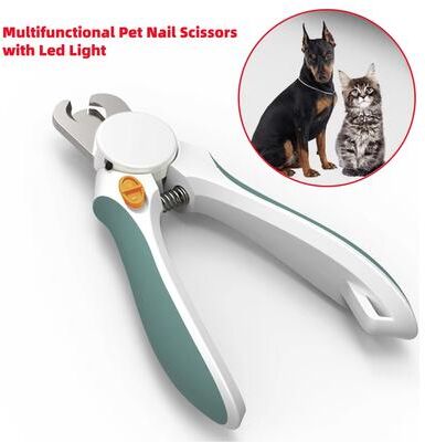 Happy Pet Pantry LED Pet Nail Clippers For Dogs & Cats Safe Bloodline Nail Trimmer With Precision Grooming Scissors LED Pet Nail Clippers For Dogs & Cats Safe Bloodline Nail Trimmer With Precision Grooming Scissors