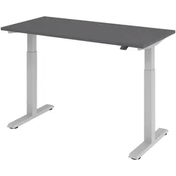 bümö elektrisch höhenverstellbarer Schreibtisch graphit 140x67 cm - kleiner Schreibtisch höhenverstellbar elektrisch, elektrischer Schreibtisch &