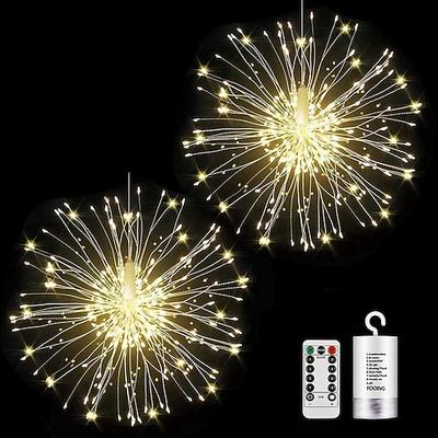 LED Feuerwerk Starburst Lichterketten Outdoor wasserdicht 120 LEDs DIY hängendes Feuerwerk Kupfer Fee Girlande Lichter Festival Party Urlaub Twinkle Light 2pcs 1pc