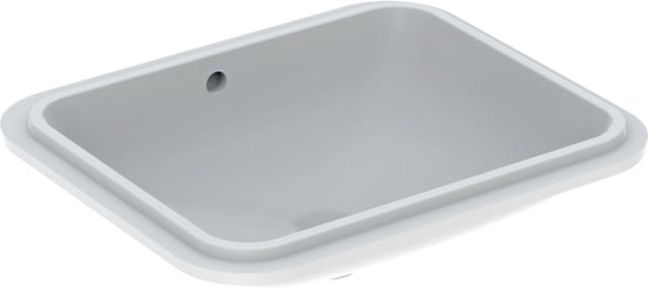 Geberit Meuble sous-lavabo VariForm 58x49 cm, sans trop-plein, avec robinetterie, verre/blanc (500765012)