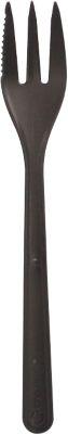 Snackgabeln Papstar, Mehrweg, besonders stabil, spülmaschinengeeignet, L 130 mm, Bio-PP, schwarz, 50 Stück