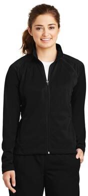 Sport-Tek LST90 Athletic Women's Tricot Track Jacket in Black size XXL   Polyester
