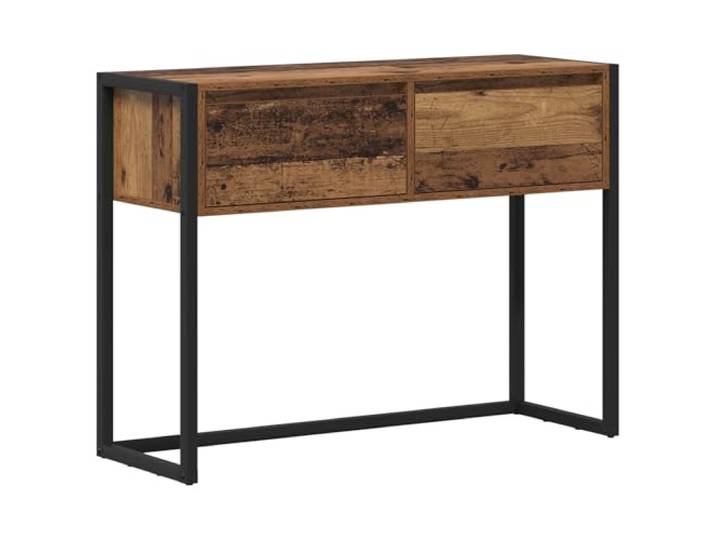 Coespram Beistelltisch Altholz-Optik Konsolentisch 100x36x75 cm Vielseitiger Anstelltisch für Wohnzimmer und Flur mit stützenden Stahlbeinen und praktischem Stauraum in Industrie-Design.