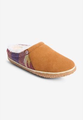 Wide Width Women's Tahoe Clog Slipper by Minnetonka in Brown Multi (Size 9 W)