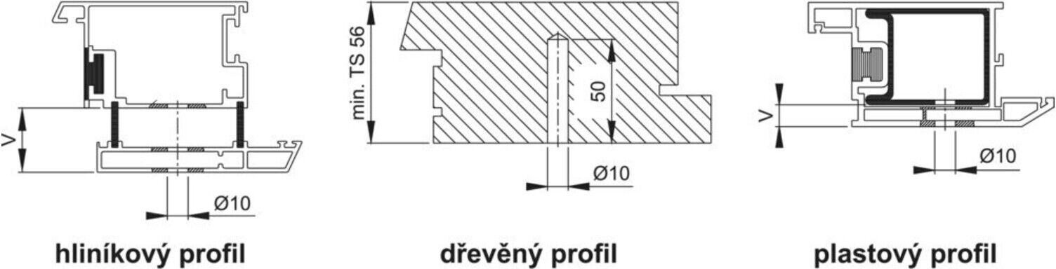 HOPPE HT-Stoßgriff-Befestigung System Nr.11 unsichtbar V-Maß 11-16,VE50 (1841717)