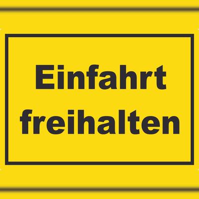 HB-Druck Einfahrt freihalten Aufkleber gelb-schwarz A3 (297x420mm)