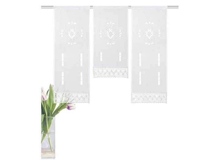 HOME WOHNIDEEN Alegra 55715 Lot de 3 Rideaux de fenêtre brodés Blanc 80 x 30 cm