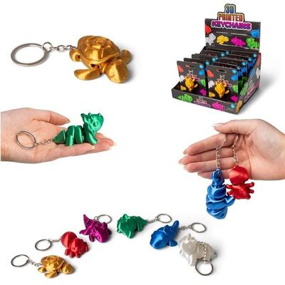 3D Printed Keychains Tierisch bunte Schlüsselanhänger, Display (= 12 Anhänger)