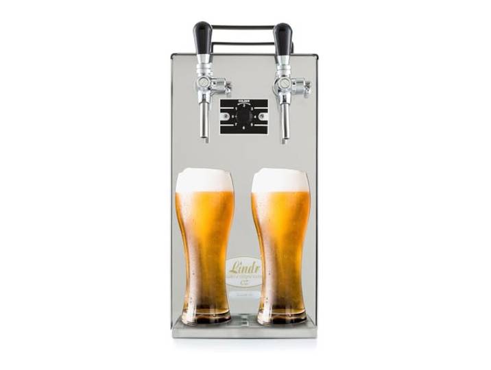 Zapfanlage mit Kühlung, Durchlaufkühler für Bier, Kontakt 40/K von Lindr, Bier-Zapfanlage gekühlt, leistungsstarke Bierzapfanlage, 2-leitig, 50 Liter/h, Green Line