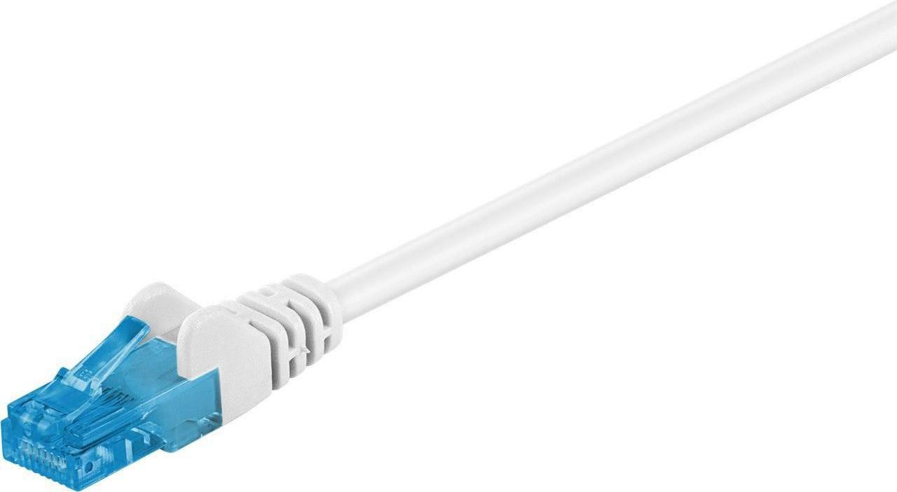 MicroConnect Cat6a U/UTP Netwerkkabel met RJ-45 connectoren, 1 meter, wit