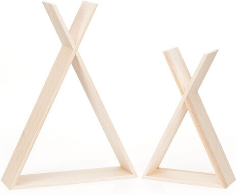 Wandregal-Set "Tipi" aus Holz, 2 Stück
