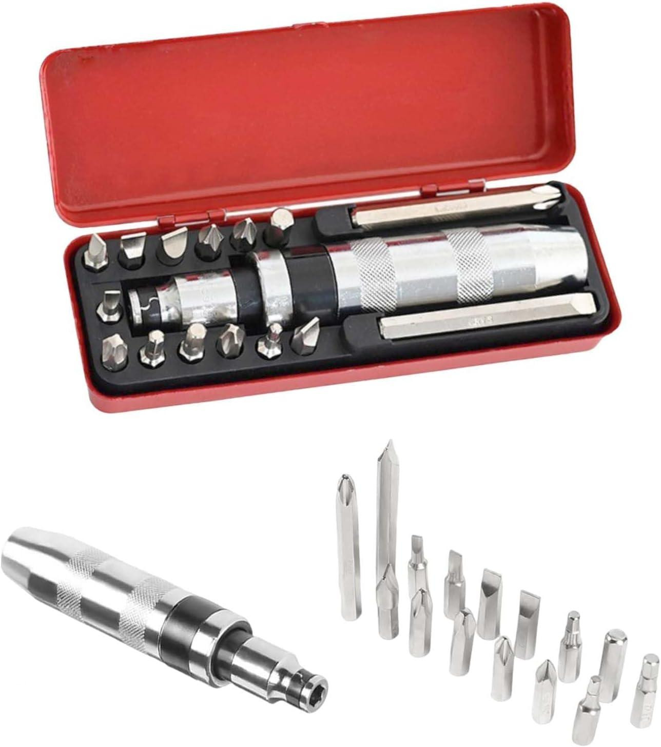 Merkloze 16-delige slagschroevendraaierset met 13 bits en magnetische ratel voor montage