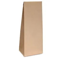 500x Blockbodenbeutel ohne Sichtfenster - 500g - 10,5 x 6 x 29 cm - Papiertüten Bodenbeutel Geschenktüte Papierbeutel Kraftpapier (500g – ohne F.)