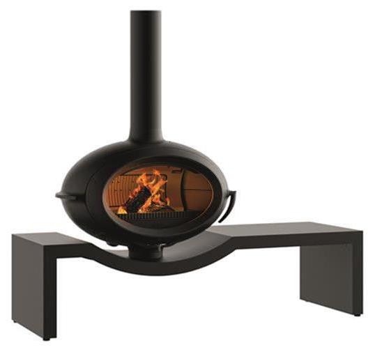 Invicta Brio, Freistehende Feuerstelle, Geschlossen, Brennholz, Anthrazit, Drinnen, Horizontal