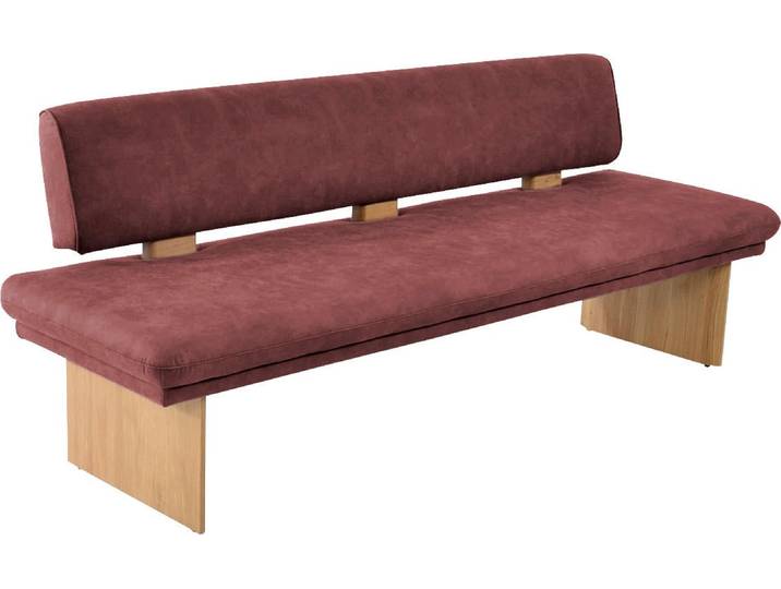Polsterbank, Rot, 224x71 cm, Microfaser, Spitzkissenoptik, Maritim, K+W-Polstermöbel