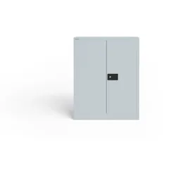 Flügeltürenschrank UNIVERSAL | 1 Fachboden für 2 Ordnerhöhen, Breite 800 - 645 lichtgrau