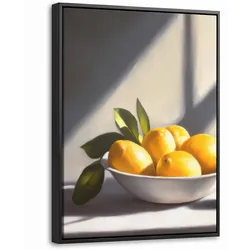 LEINWAND Bilder mit Rahmen - Zitronen - Stilleben - Gelb - 30x40