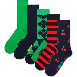 HAPPY SOCKS Happy Socks Unisex Socken, 5er Pack - Everyday Crew 5-Pack, Motivsocken, Baumwoll-Mix, Größe 41-46 in Bunt Bunt