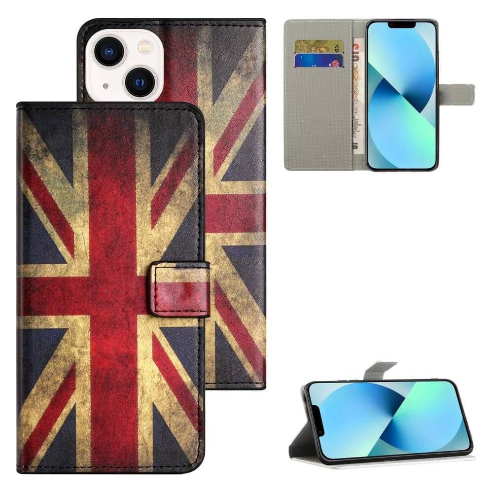 Cover-Discount iPhone 15 Plus - Leder Etui Hülle Union Jack (Apple iPhone 15 Plus) (660147437L)