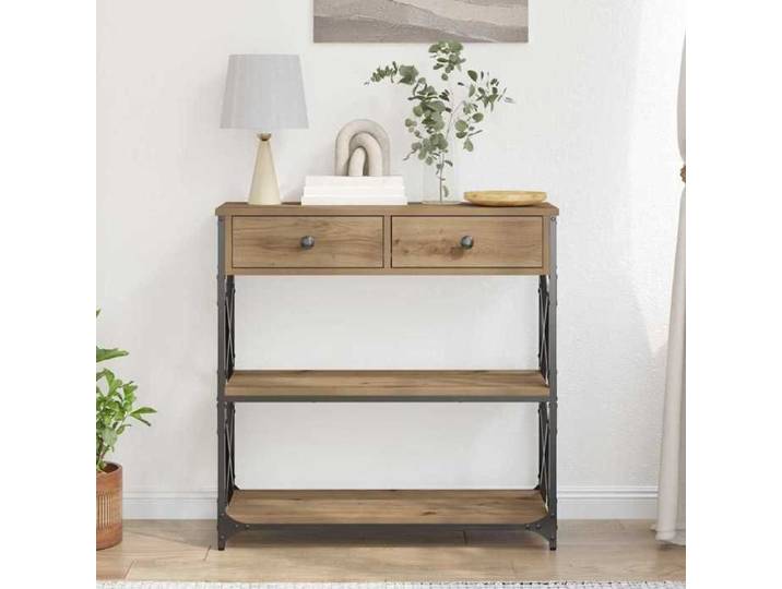 Magnifique Table Console chêne artisanal 75x28x75 cm - design polyvalent - pour maison - Marron 17.25 kg 2026_941248