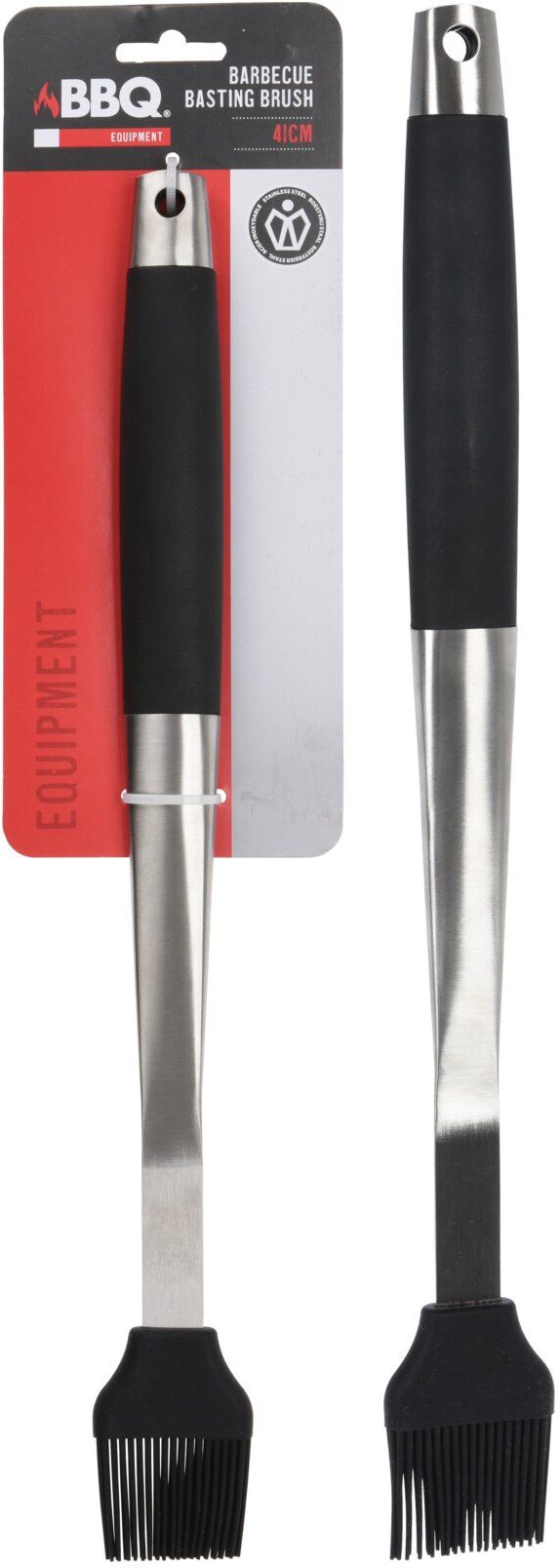 Pennello cucina Bbq C04000100 silicone Cromo satinato e Nero
