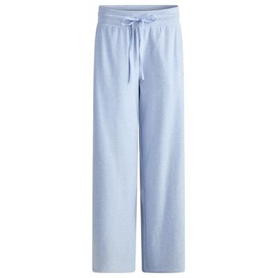 Jogginghose FABLETICS "Fabletics Hose CLOUD JERSEY WIDE LEG PANT", Damen, Gr. S, N-Gr, blau (blau oxford heather), Obermaterial: 88% Polyester PES. 12% Elasthan EL., uni, regular fit, Hosen Jogginghose, mit weitem Bein