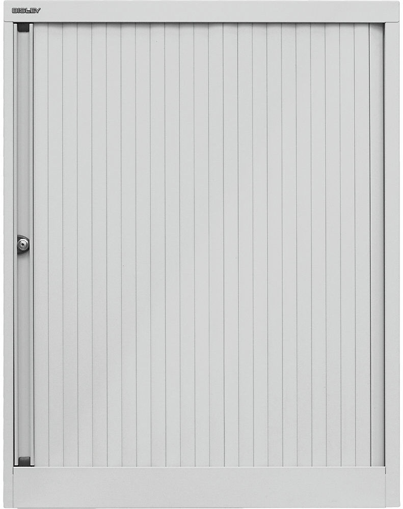 Euro-Rollladenschrank, Breite 800 mm, 2 Fachböden, lichtgrau BISLEY