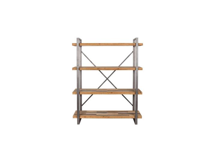 Étagère en bois et métal beige, 4 étagères, à poser, haute - Whit