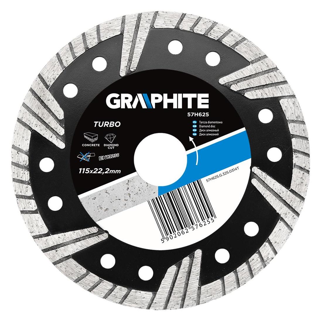 Graphite Graphit-Diamantscheibe 115x22,2 mm Turbo 57H625 (57H625)
