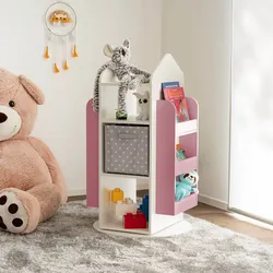 HOME DELUXE Kinderregal drehbar JUNA - 60 x 60 cm Pink